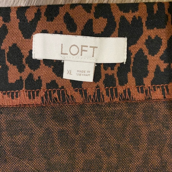 LOFT | LEOPARD PRINT MIDI SKIRT XL - Picture 3 of 5